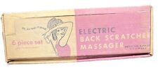 Electric Back Scratcher Massager Allover Clipper Company 6 PC Original Box Vtg picture