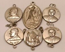 6 VINTAGE RELIGIOUS CATHOLIC MEDALS CHARMS POPE JOHN PAUL II ST. CHRISTOPHER picture