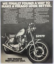 1982 Yamaha Virago 750 Motorcycle Vintage Print Ad Man Cave Poster Art 80's picture