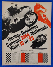 1969 HARLEY DAVIDSON SWEEPS AMA NATIONALS ORIGINAL COLOR PRINT AD  picture