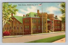Middletown NY-New York, State Armory Building, Vintage Souvenir Postcard picture