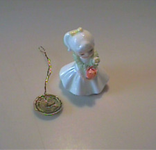 VINTAGE MINIATURE BONE CHINA POPPY FLOWER GIRL OF THE MONTH OF AUGUST picture