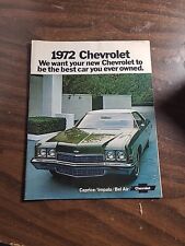 1972 Chevrolet Caprice Impala Bel Air sales brochure dealer literature 20 page picture