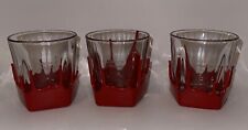 Set of 3 Maker's Mark Red Wax Dipped Rocks Low Ball Whiskey Glasses picture