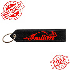 INDIAN MOTORCYCLES SCOUT CRUISER KEYCHAIN TAG DOUBLE SIDED EMBROIDER FABRIC 1PC picture
