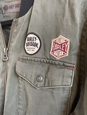 Harley Davidson Green Bomber Motorcycle Jacket Size Large picture