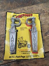 NOS NEW YAMAHA Stamped Metal Motorcycle Foot Pegs Fold up CHROME Vintage Chopper picture