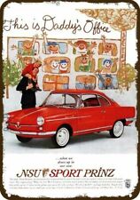 1960 BERTONE NSU SPORT PRINZ Red Car Vintage Look REPLICA METAL SIGN picture
