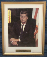 Vtg 1967 John F. Kennedy Portrait Thermometer Calendar Advertising JFK 8x10 854A picture