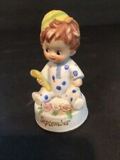 Vintage Napco Birthday Boy Figurine September Birth Month 3 Inch Ceramic picture