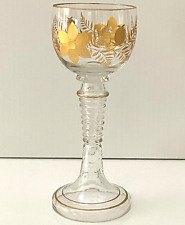 Antique Goblet Bohemian Gold Gilt Intaglio Cut Moser or Josephinenhutte (?) JCS picture