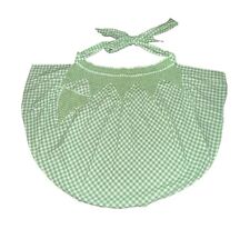 Vintage Gingham Waist Tie Half Apron 1 Pocket Lime Green White One Size Retro picture
