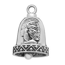 Two Sided Indian Head Dress Design Stainless Steel Motorcycle Ride Bell® 8 picture