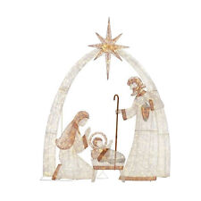 Jesus Family Three Christmas Decorations Lighted Acrylic Outdoor Nativity Scene picture