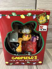 Vintage 1996 PAWS Garfield Trim A Tree Christmas Ornament CHRISTMAS LIST Box  picture