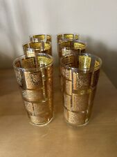 Culvar 22 K Gold Encrusted High Ball Collin’s Glasses Set Of 6 picture