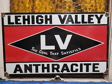 VINTAGE LEHIGH VALLEY ANTHRACITE PORCELAIN SIGN PENNSYLVANIA MINE MINING FACTORY picture