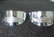 two Harley Davidson metal light covers with Harley logo silver tone picture
