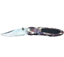 Jaguar Locking Pocket Knife Camouflage Serrated Grip 3 In Blade Camping Hunting picture