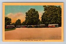 Muskegon MI-Michigan, Trailer Camp at the Ovals, Antique Vintage Postcard picture