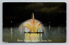 Denver CO-Colorado, Electric Fountain, City Park, Vintage Souvenir Postcard picture