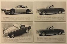 LOT OF 4 MG Midget Toyota 2000 GT Fiat 1500 Spider Foreign Cars Trade Cards #3 picture