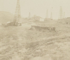 c1910 RPPC Postcard California Active Oil Fields Occupational Towers Real Photo picture