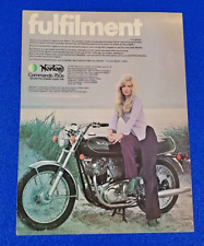 1972 NORTON COMMANDO 750cc MOTORCYCLE ORIGINAL PRINT AD (LOT MIDNIGHT BLUE) picture