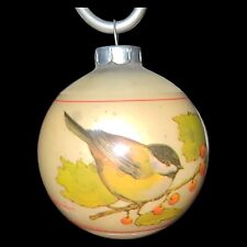 Vintage 1976 Hallmark Chickadee Christmas Ball Ornament Made in Germany 3 inch picture
