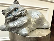 Big~Beautiful~Funky Vintage Ceramic Blue Eyed Kitty Cat~Albertas Molds~1978 picture