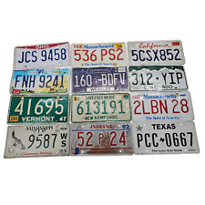 License Plates USA Number Plate Vintage Colorful Tag Mancave Wall Lot of 12 Set7 picture