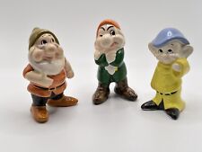 3 Vintage Walt Disney Seven Dwarfs Dopey, Doc & Grumpy Figurines picture