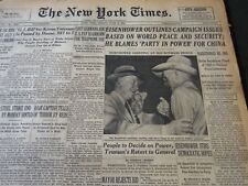 1952 JUNE 6 NEW YORK TIMES - EISENHOWER OUTLINES CAMPAIGN ISSUES - NT 6123 picture