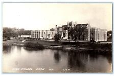 c1940's High School Building Lake Front Dixon IL RPPC Photo Vintage Postcard picture