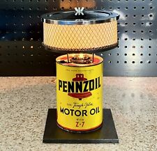 Authentic Pennzoil Tough Film Premium Oil Can Lamp with Chrome Air Cleaner Shade picture