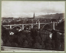 Giorgio Sommer, Switzerland, Bern, City and the Alps Vintage Albumen Print Tirag picture