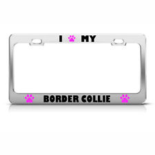 Border Collie Paw Love Pet Dog Steel Metal License Plate Frame picture