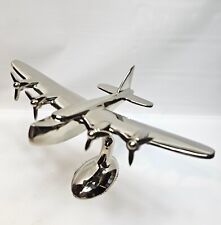 Vintage Chrome 4 Engine Propeller Powered Sea Plane Figure 14.25” X 9.75” X 9.25 picture
