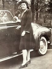 A9 Photograph Car Automobile Americana 1940 Desoto Convertible Pretty Woman  picture