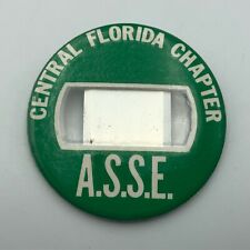 Vtg A.S.S.E. Central Florida Chapter ID Badge Button Pin Sanitary Engineering Y7 picture