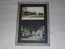 VINTAGE 2  EARLY 1900S NYC RAILROAD STATION SCHENECTADY NY FRAMED  POSTCARD picture