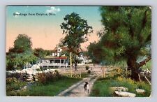 Delphos OH-Ohio, General Greetings, Scenic Country View Vintage c1914 Postcard picture