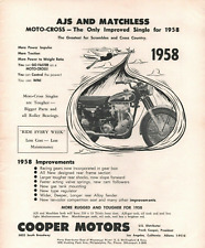 1958 AJS Matchless Motocross Cooper Motors - Vintage Motorcycle Ad picture