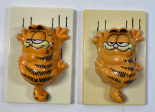 Lot Of 2 1980s Garfield Off The Wall Light Switch Plate Cover Garf Cave Vintage picture