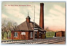 c1910 City Water Works Exterior Building Minneapolis Kansas KS Vintage Postcard picture