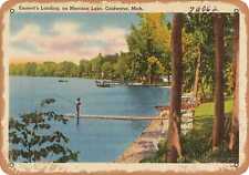 Metal Sign - Michigan Postcard - Emmet's Landing, on Morrison Lake, Coldwater, picture