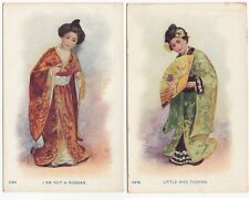 Pre-1908 Japanese Women in Kimonos ~ Illustrated Vintage Postcards picture