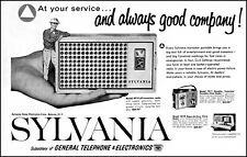 1961 Sylvania 4P19 Transitor Radio woman's hand service vintage art print ad L41 picture