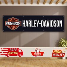 Vintage Harley Davidson Motorcycle 2x8 ft Flag Garden Garage Wall Sign Banner picture