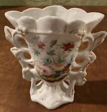 Antique Victorian Country French Style Handpainted Floral Vase picture